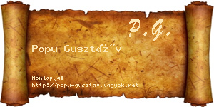 Popu Gusztáv névjegykártya